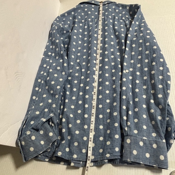 Tommy Hilfiger Classic Long Sleeve Button Down Utility Shirt Chambray Size L - Picture 13 of 13